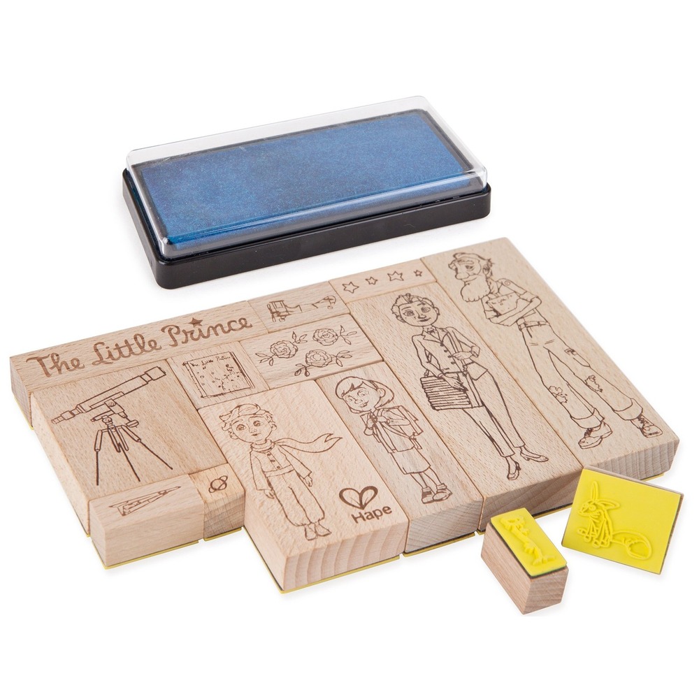 Hape Ink Stamps Kids OS Wood The Little Prince 15pc Art Set 824683